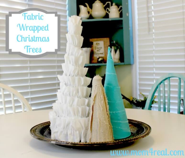 DIY Fabric Wrapped Christmas Tree