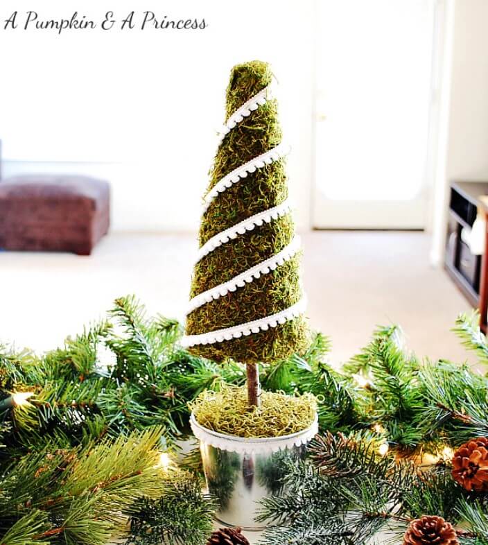 31 Best DIY Christmas Tree Ideas to Try This Year – DIY Moss Christmas Tree Tutorial DIY Moss Christmas Tree Tutorial