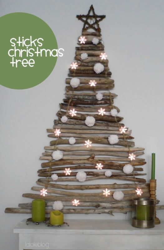 31 Best DIY Christmas Tree Ideas to Try This Year – DIY Stick Christmas Tree DIY Stick Christmas Tree