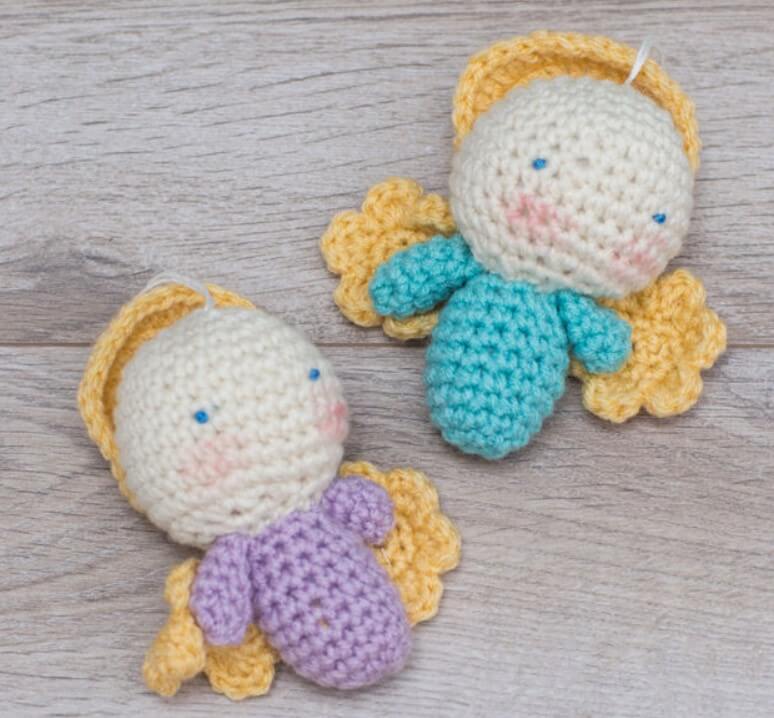 Red Heart Amigurumi Angel Ornaments