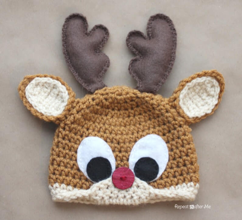 Rudolph the Raindeer Hat Crochet Pattern
