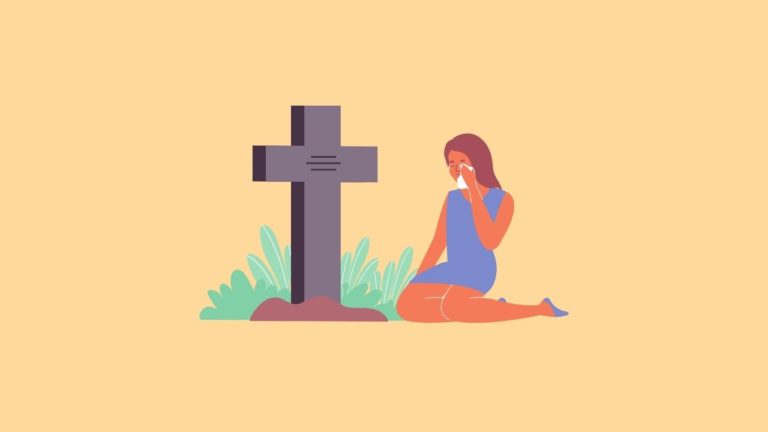 Crying in Front of Graveyard