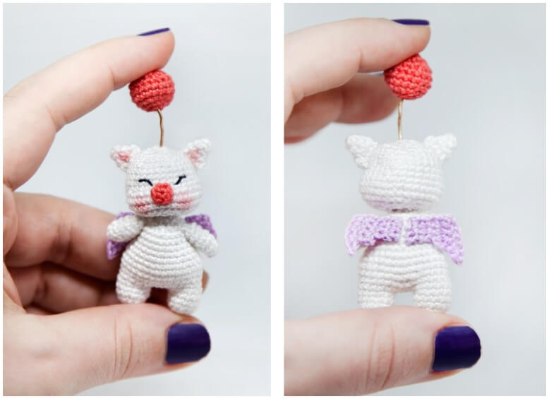 Mini Moogle Amigurumi Pattern