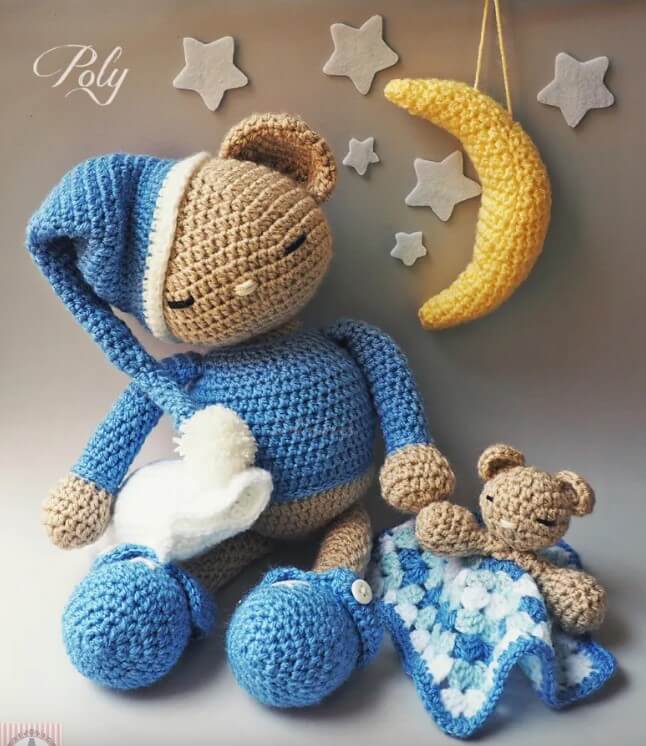 Sleepy Teddy Bear Amigurumi